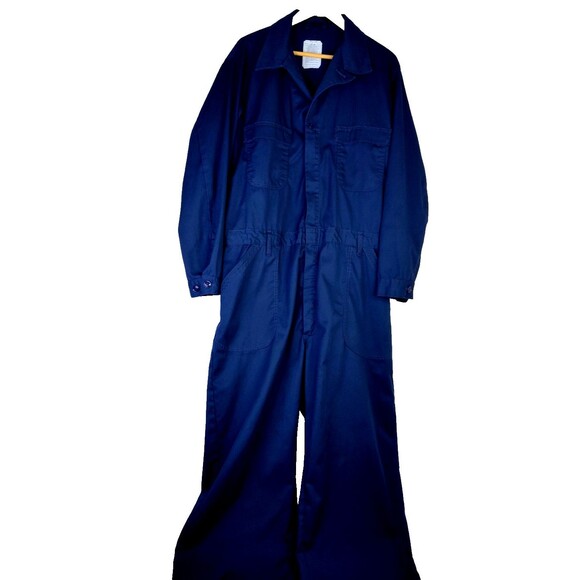 U S Nany Blue Utility Coveralls 48L Workwear Jumpsuit Mechanic Boiler Suit - Picture 2 of 12